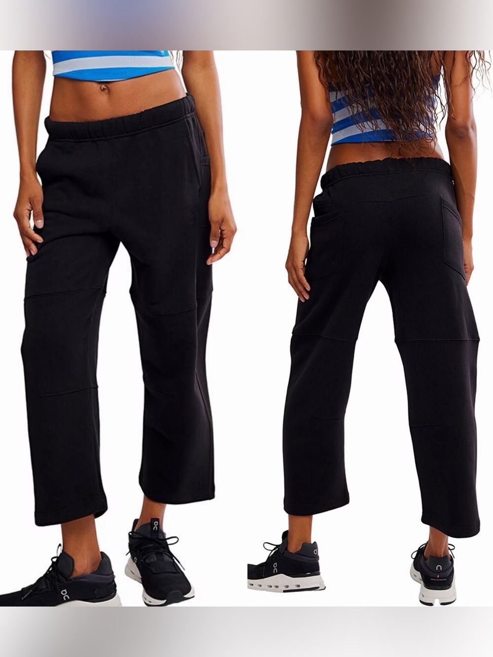 FP movement Top Score black barrel crop lounge pants size medium